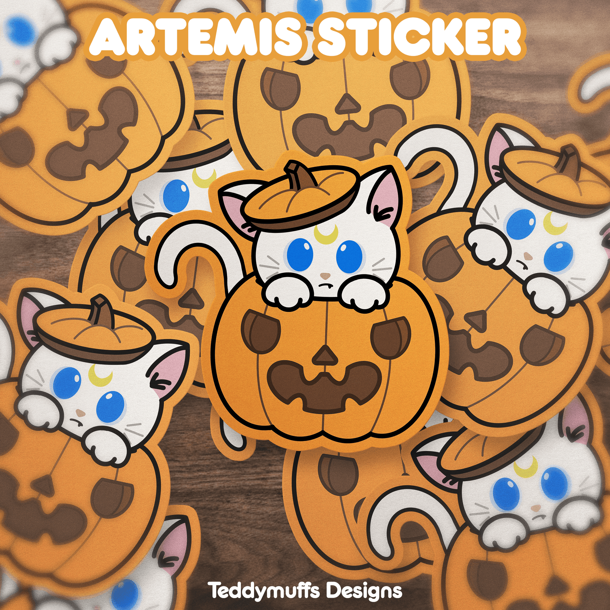 Spooky Artemis Sticker - Teddymuffs Designs