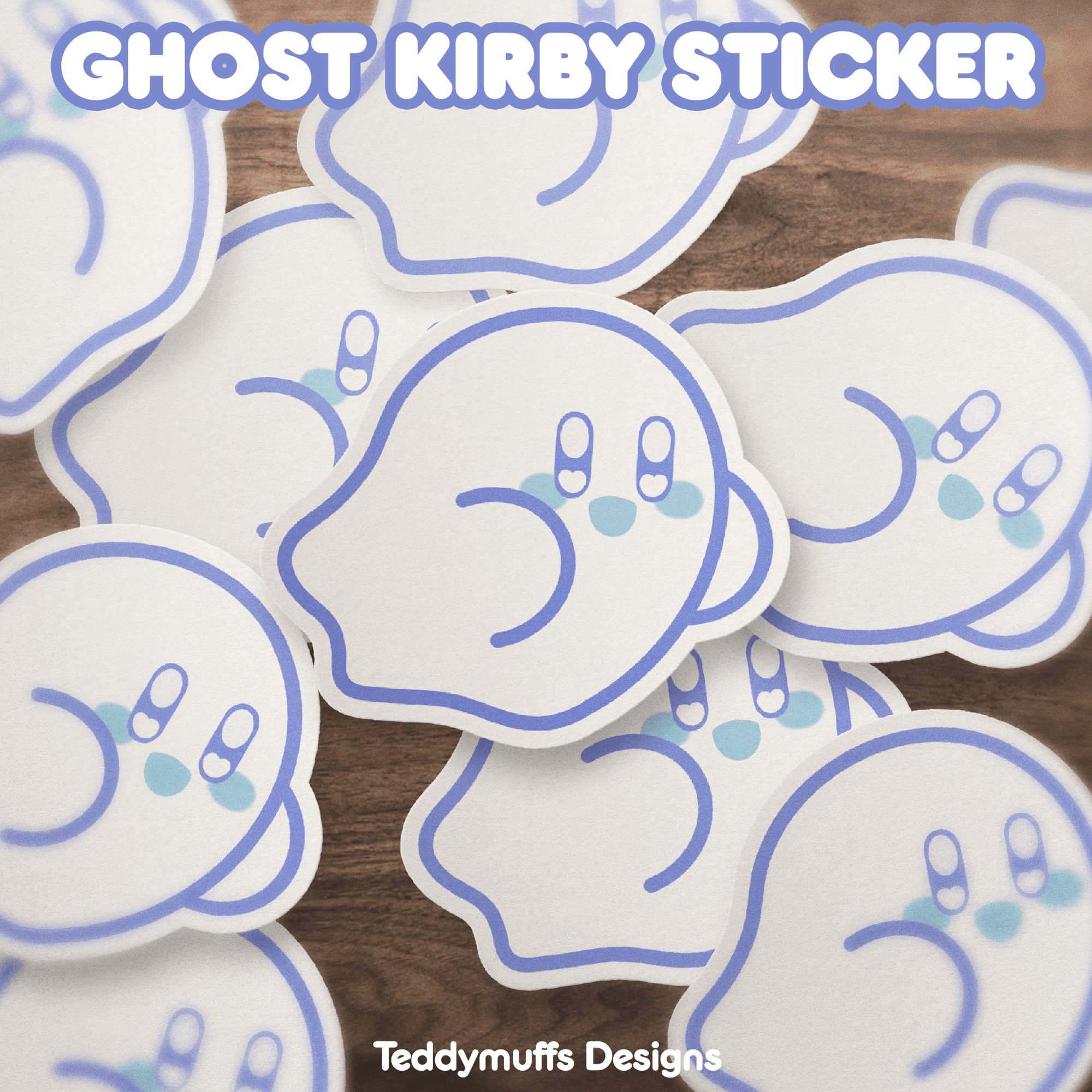 Ghost Kirby Sticker - Teddymuffs Designs