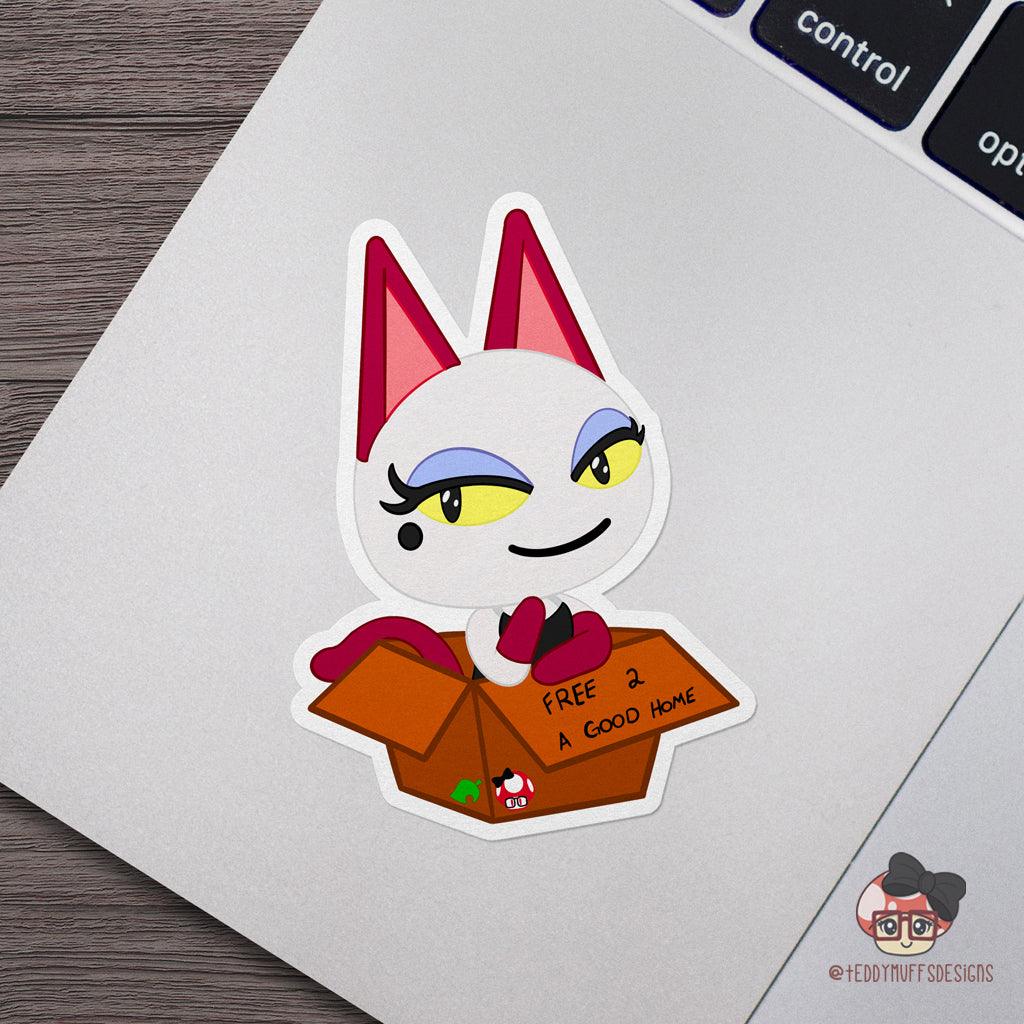Olivia "Free Kitty in a Box" Sticker - Teddymuffs Designs