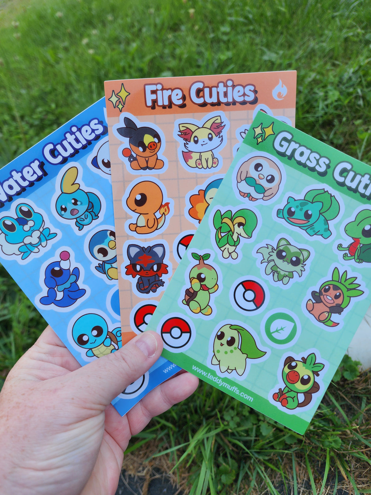 Fire Type | Pokemon Starters | Sticker Sheet