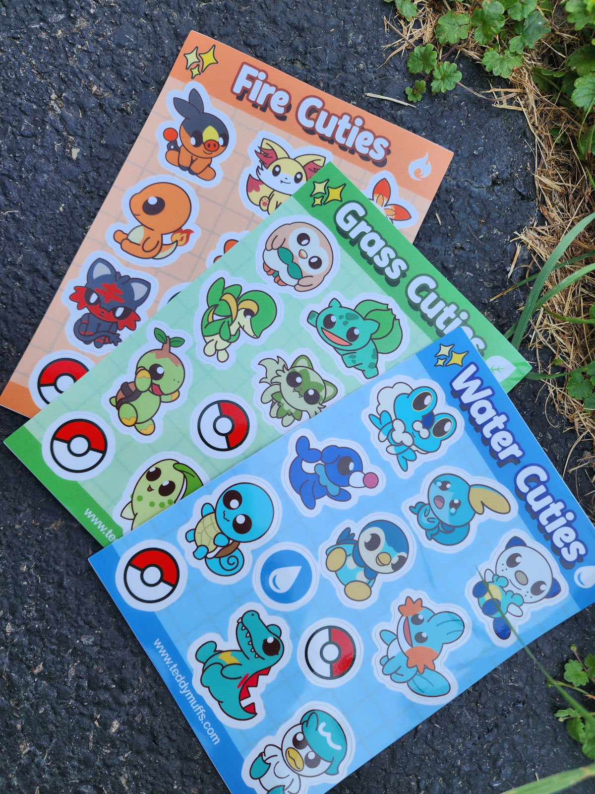 Fire Type | Pokemon Starters | Sticker Sheet