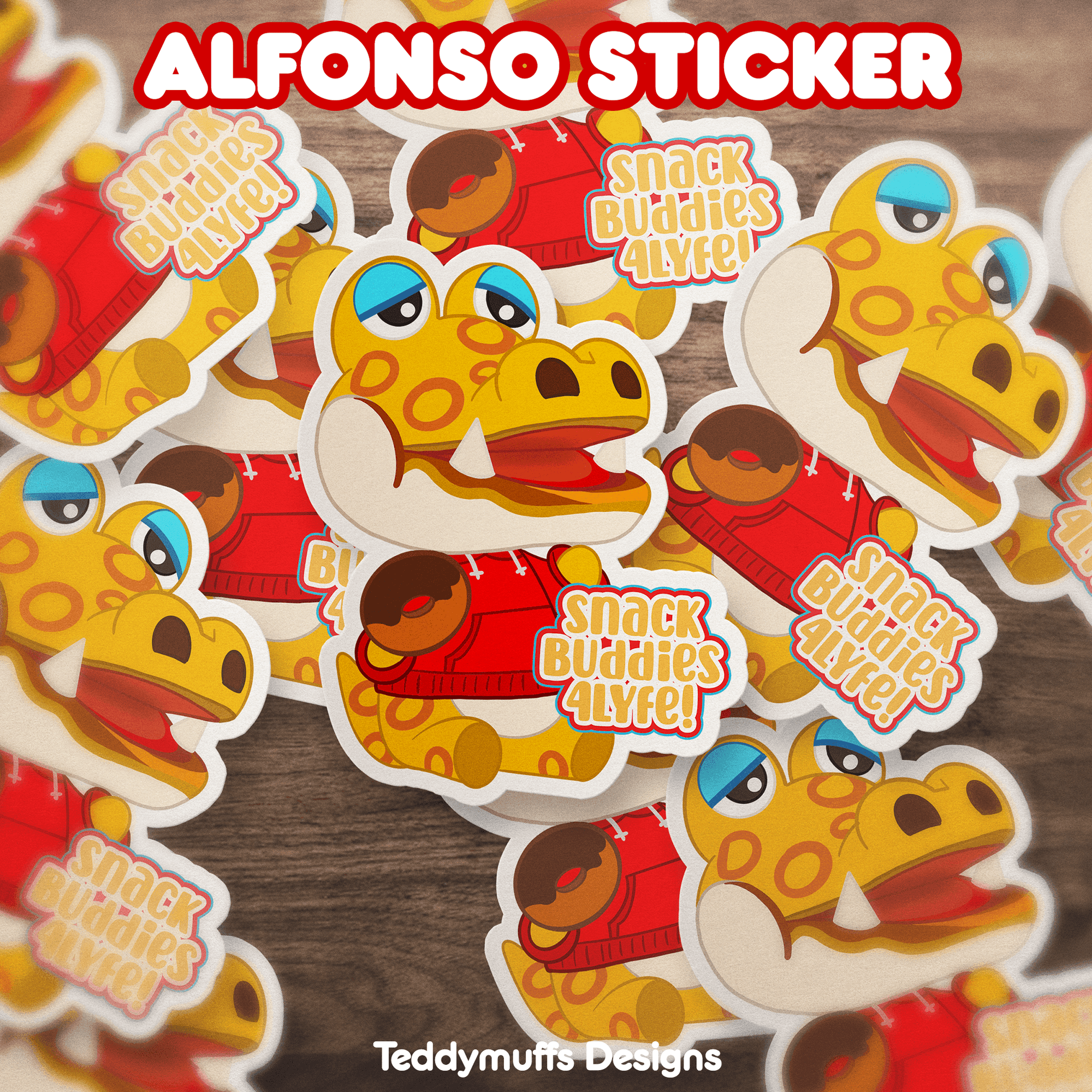 Alfonso "Snack Buddy" Sticker - Teddymuffs Designs