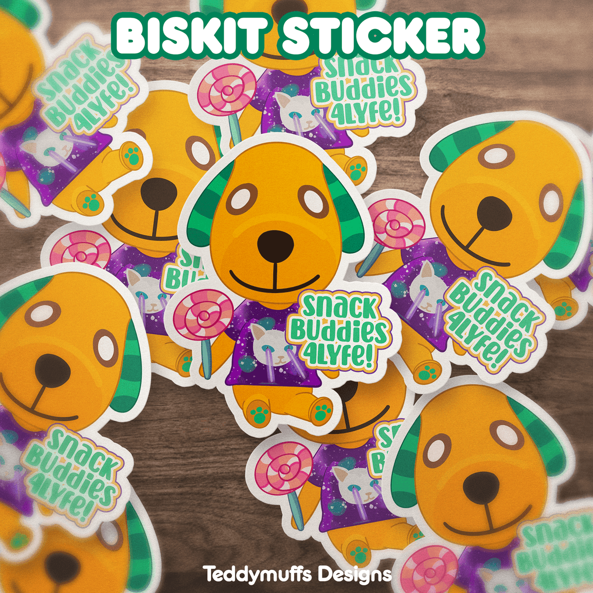 Biskit &quot;Snack Buddy&quot; Sticker - Teddymuffs Designs