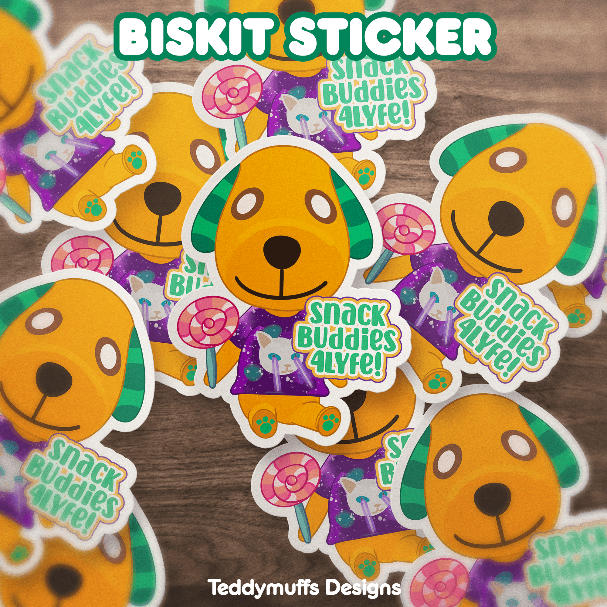 Biskit "Snack Buddy" Sticker - Teddymuffs Designs