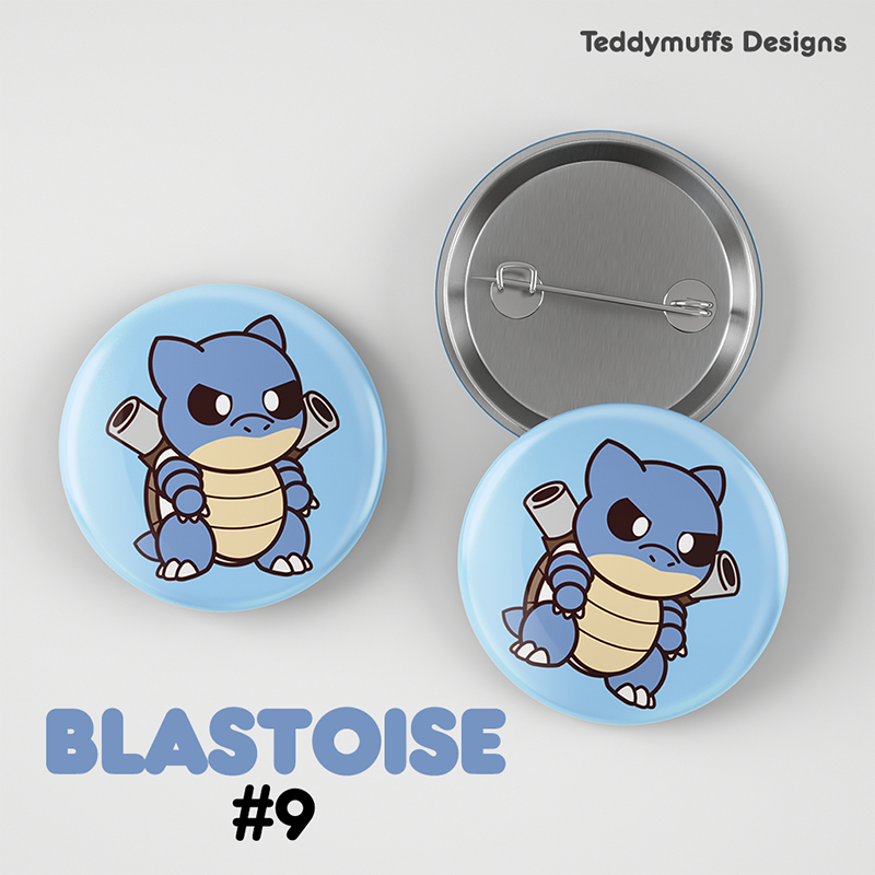 Blastoise Button Pin