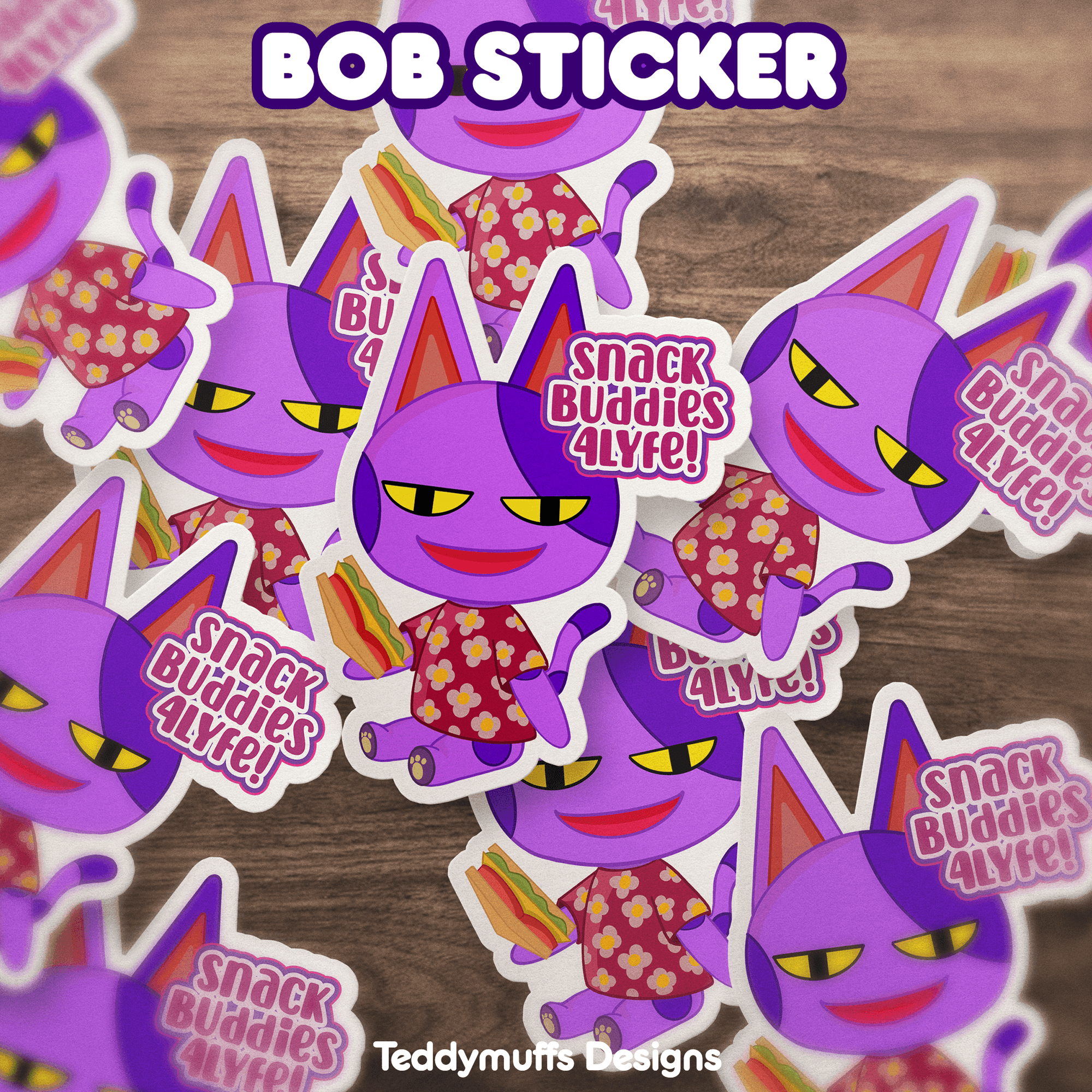 Bob "Snack Buddy" Sticker - Teddymuffs Designs