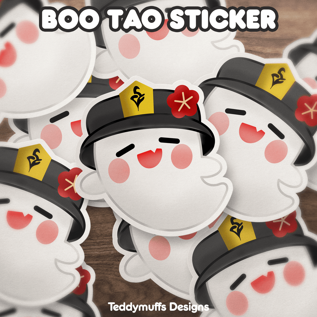 Boo Tao Sticker - Teddymuffs Designs