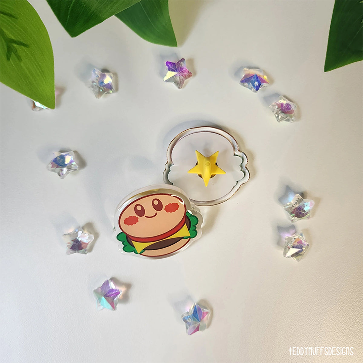 Kirby Burger Acrylic Pin (Game-Inspired)