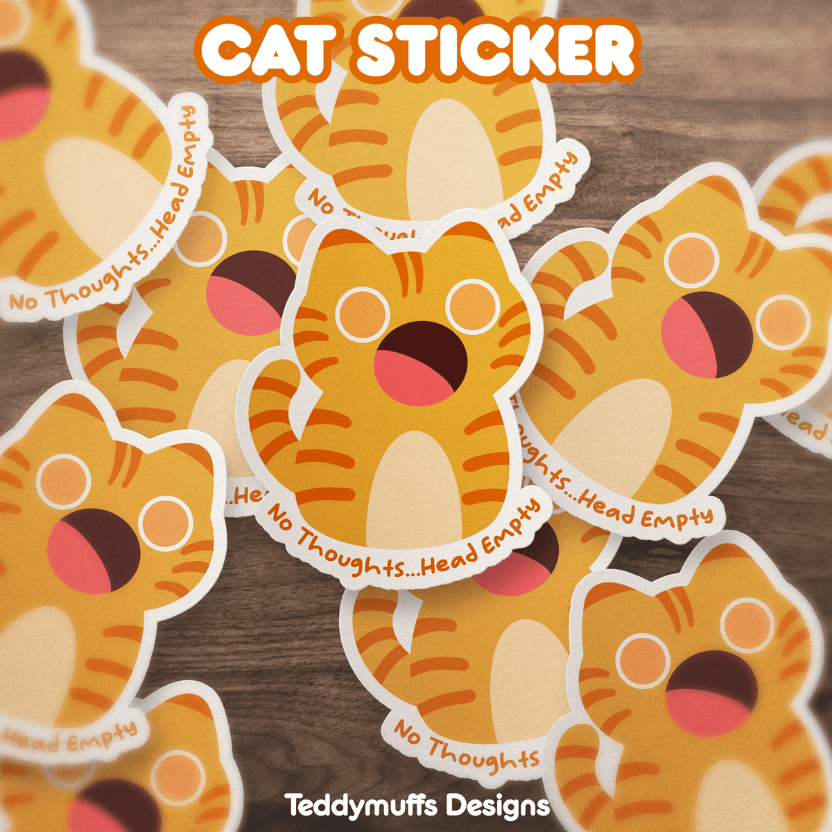 Cat Sticker - Teddymuffs Designs