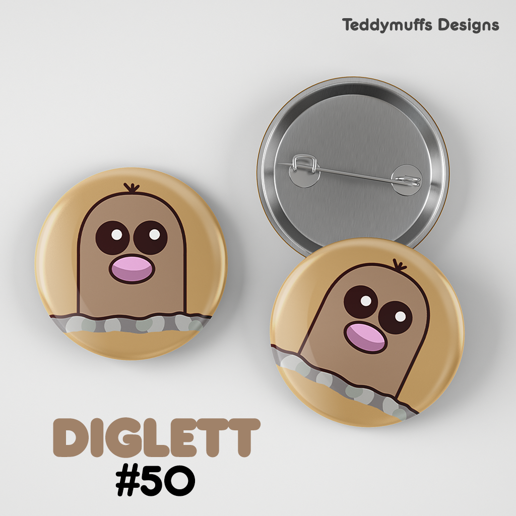 Diglett Button Pin