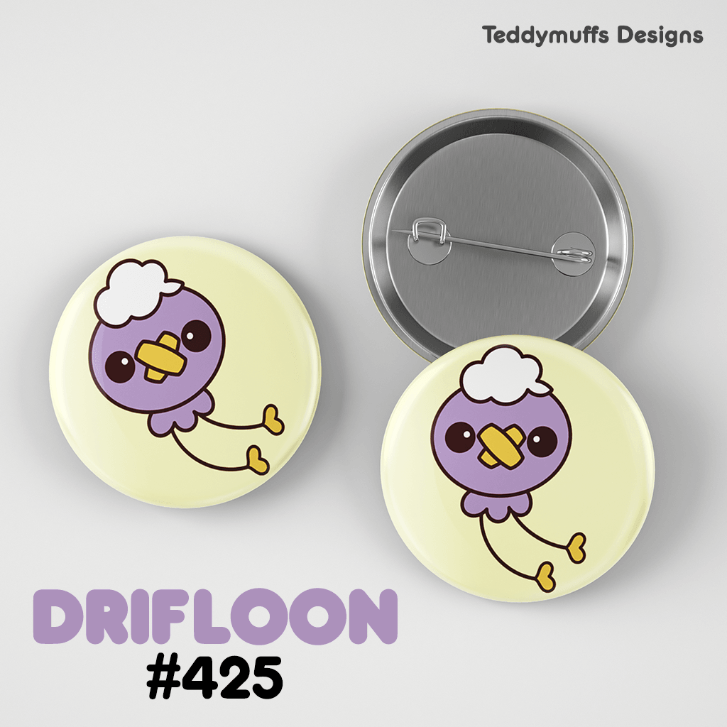 Drifloon Button Pin - Teddymuffs Designs