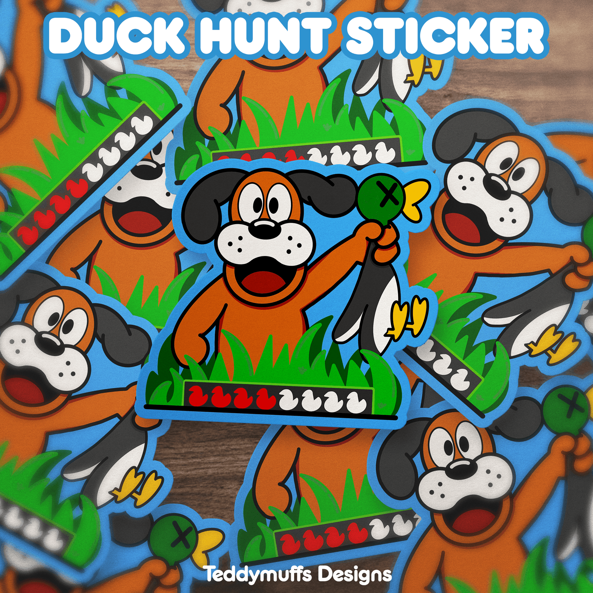 Duck Hunt Dog Sticker - Teddymuffs Designs