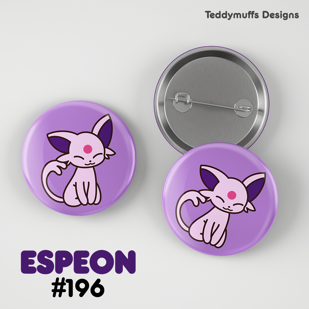Espeon Button Pin - Teddymuffs Designs