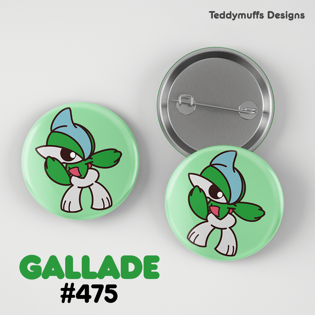 Gallade Button Pin - Teddymuffs Designs