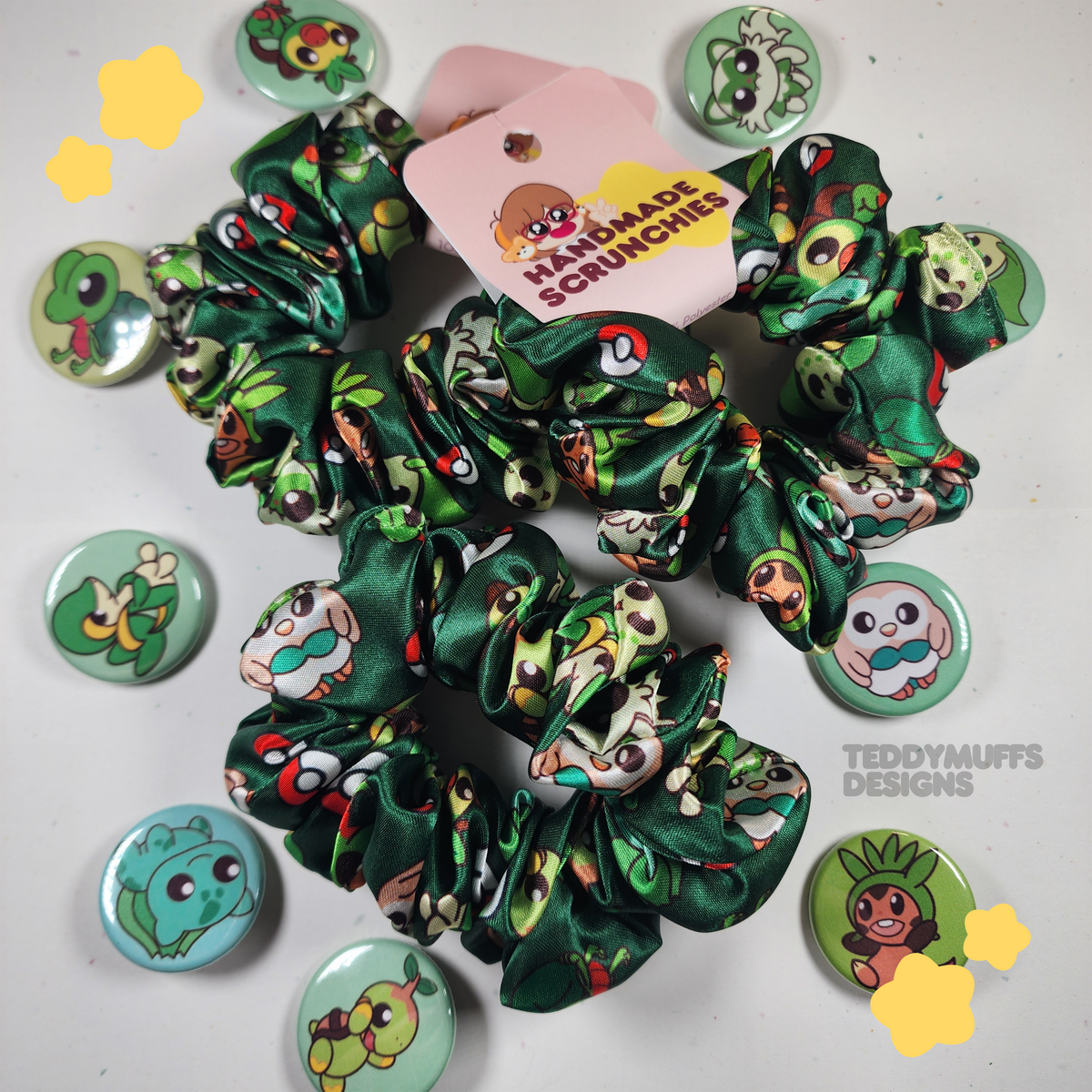 Grass Type Starters Scrunchie | Pokemon