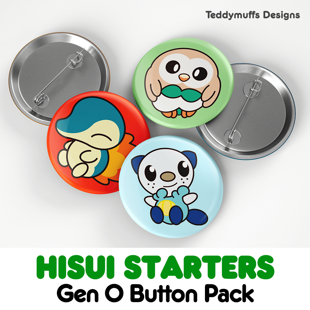 Hisui Button Pins - Teddymuffs Designs