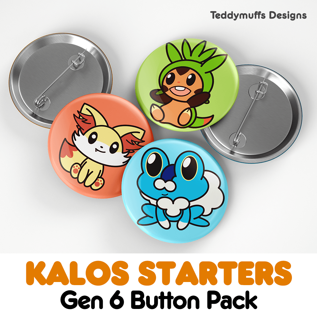 Kalos Button Pins - Teddymuffs Designs