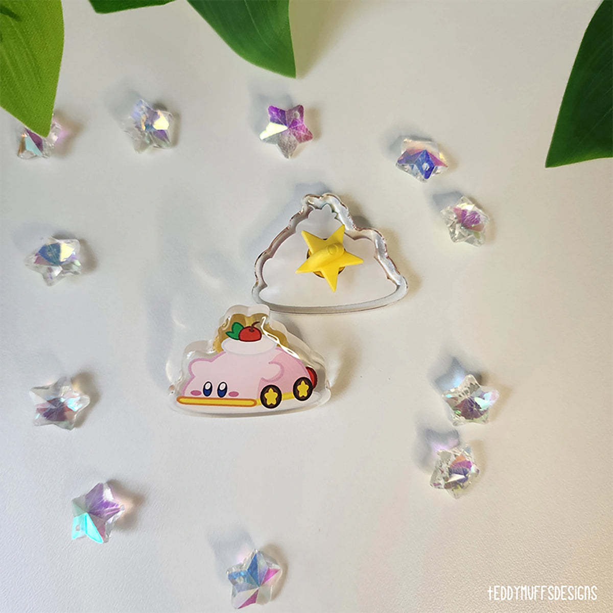 Kirby Car Cake Acrylic Pin (Game-Inspired)