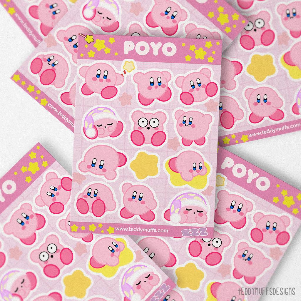 Kirby Sticker Sheet - Teddymuffs Designs