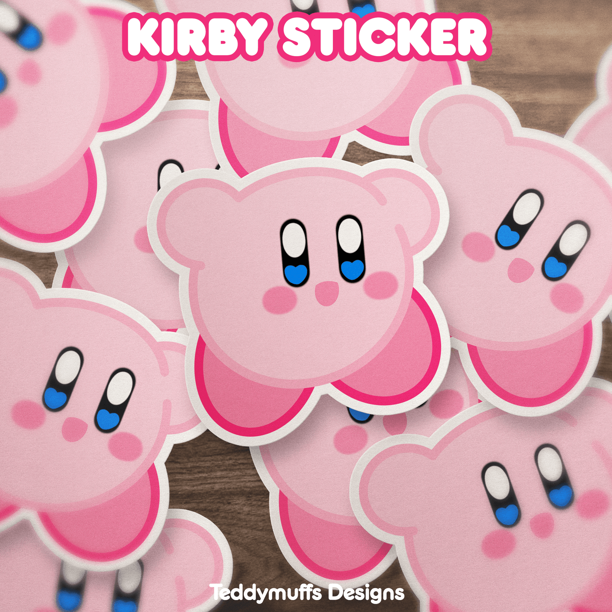 Kirby Sticker - Teddymuffs Designs