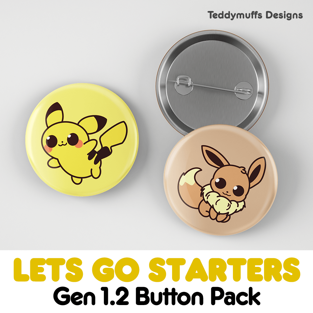 Let&#39;s Go Button Pins - Teddymuffs Designs