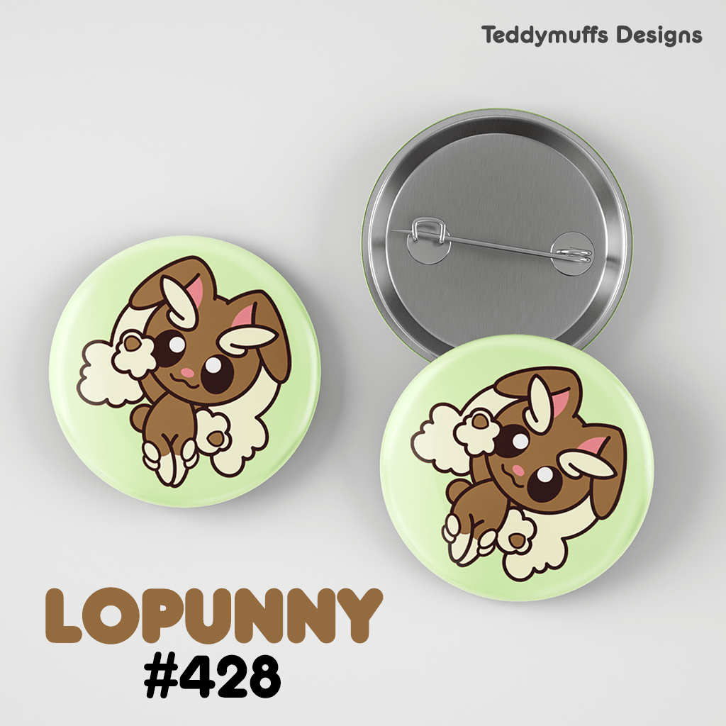 Lopunny Button Pin - Teddymuffs Designs