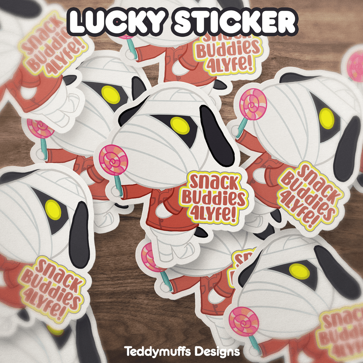 Lucky &quot;Snack Buddy&quot; Sticker - Teddymuffs Designs