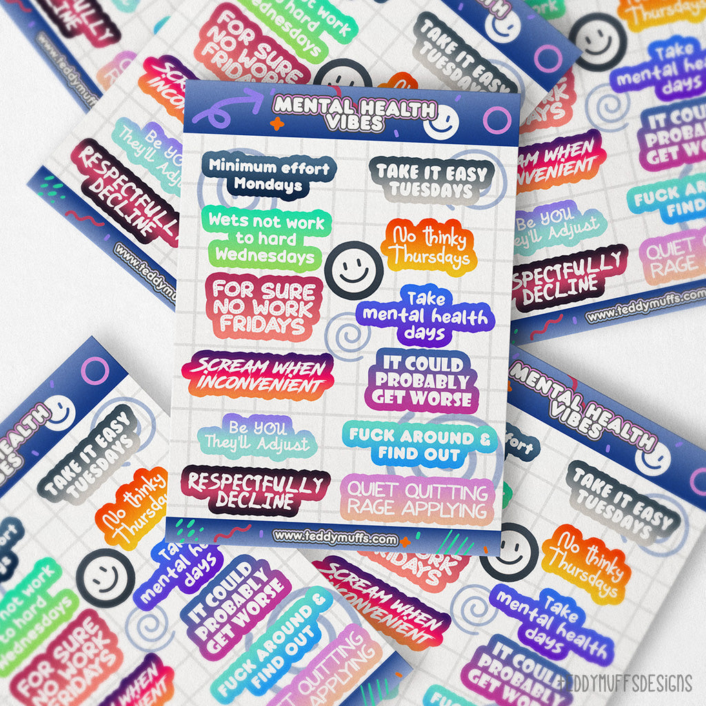 Mental Health Vibes Sticker Sheet