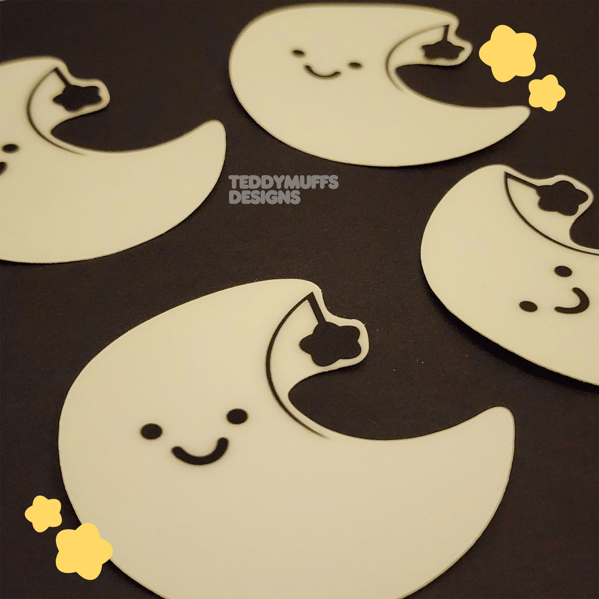 Glow in the Dark Moon Sticker - Teddymuffs Designs