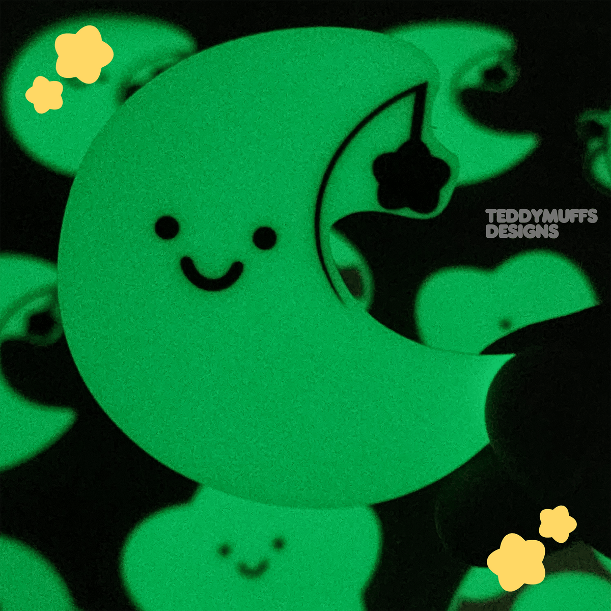Glow in the Dark Moon Sticker - Teddymuffs Designs
