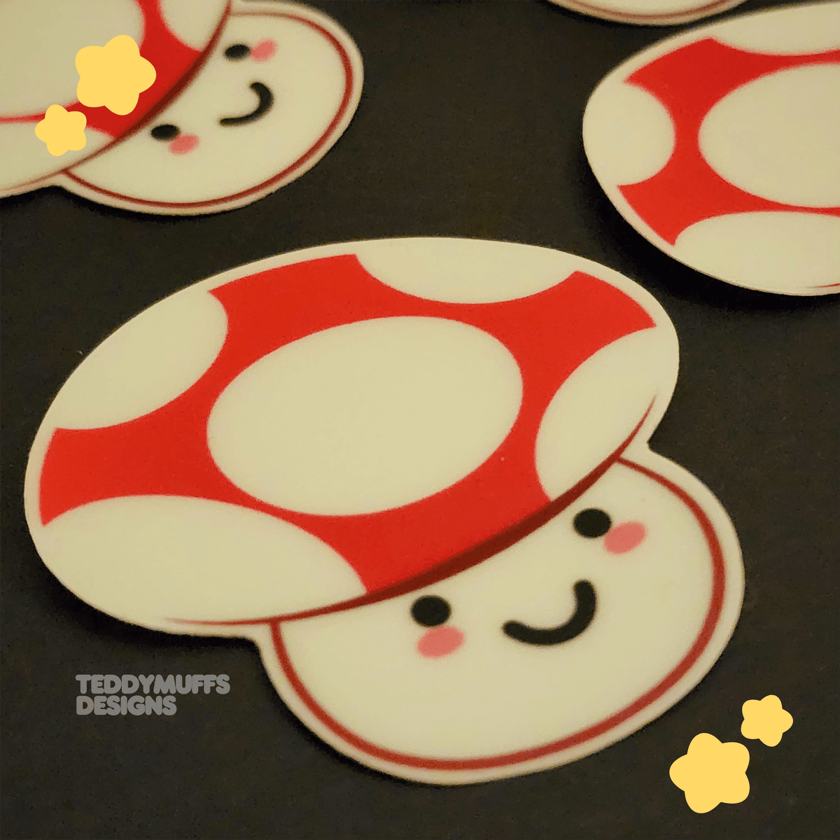 Glow in the Dark Mushroom Sticker - Teddymuffs Designs