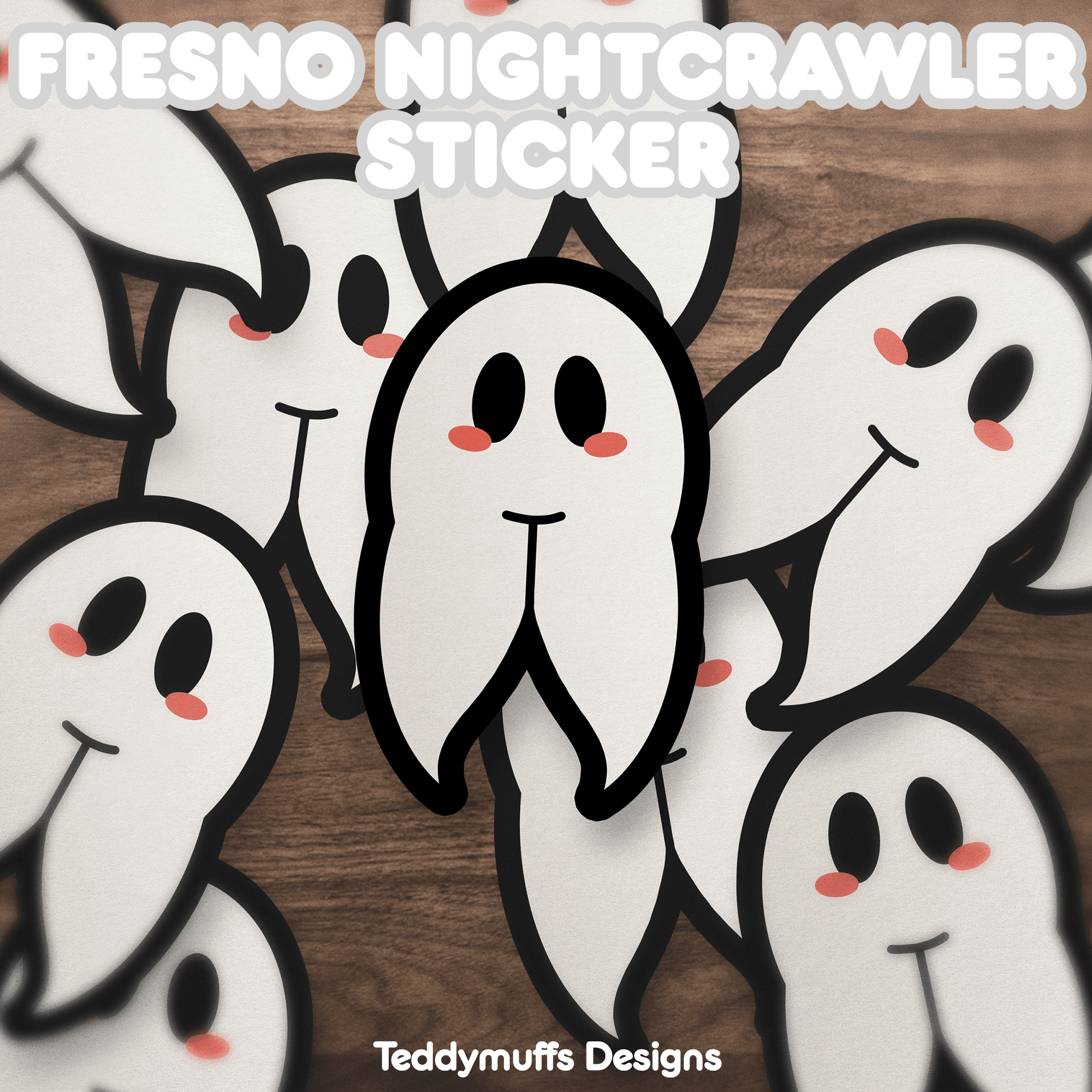 Fresno Night Crawler (Cryptid) Sticker - Teddymuffs Designs