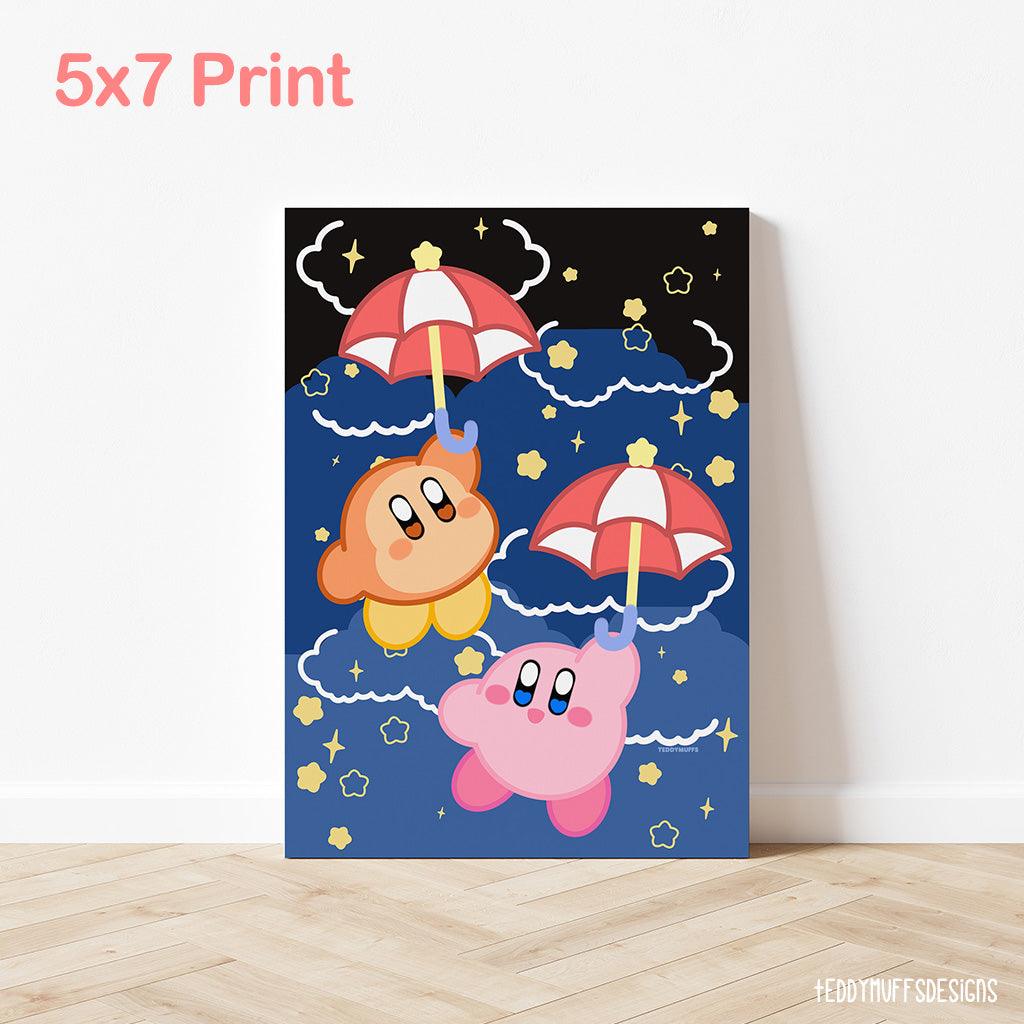 Parasol Kirby &amp; Waddle Dee Print - Teddymuffs Designs