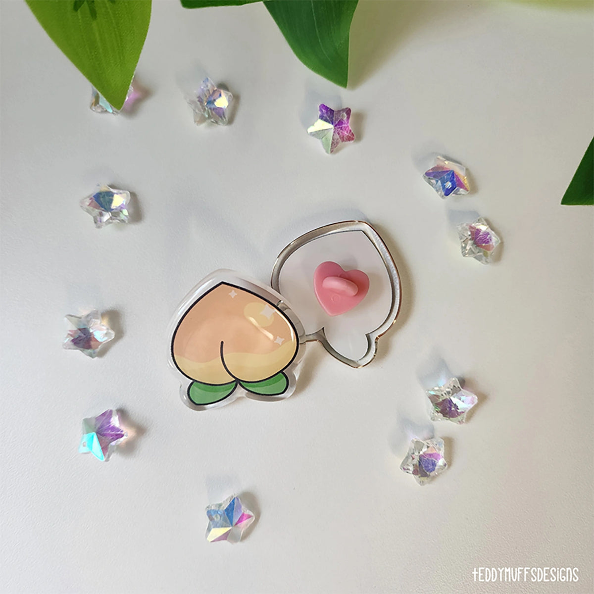Peach Acrylic Pin (Animal Crossing Inspired)