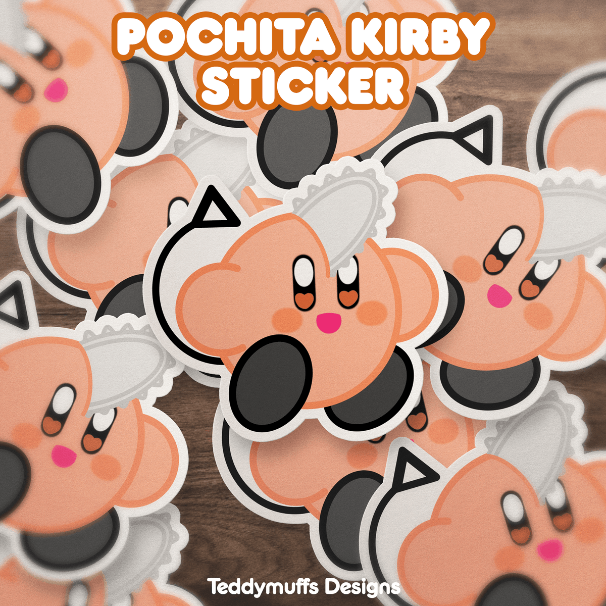 Pochita x Kirby Sticker