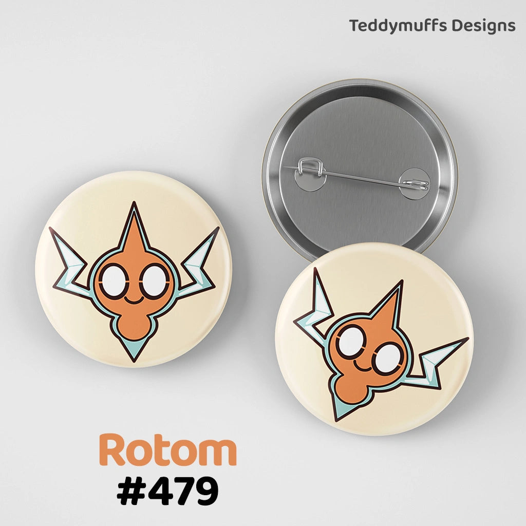Rotom Button Pin