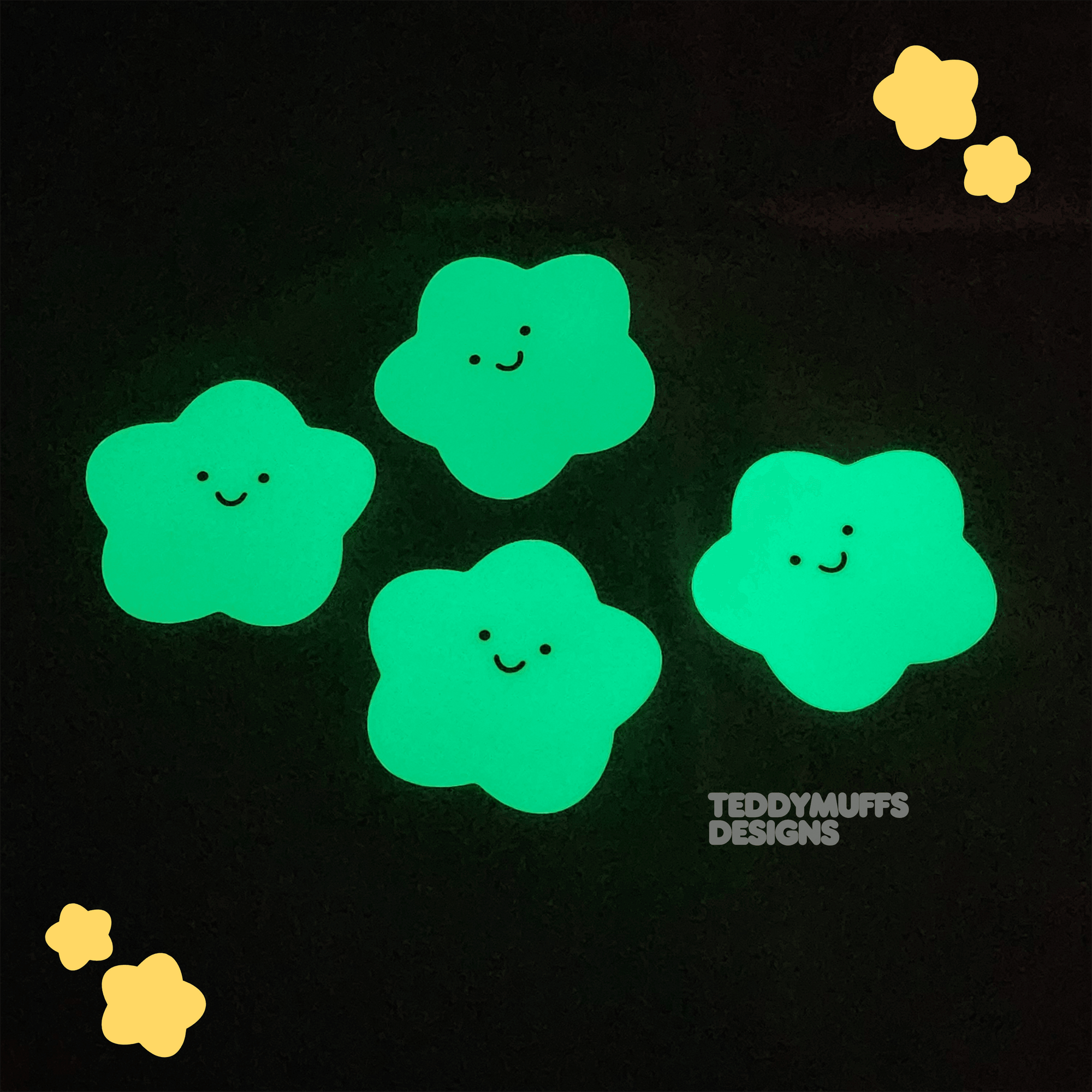 Glow in the Dark Star Sticker - Teddymuffs Designs