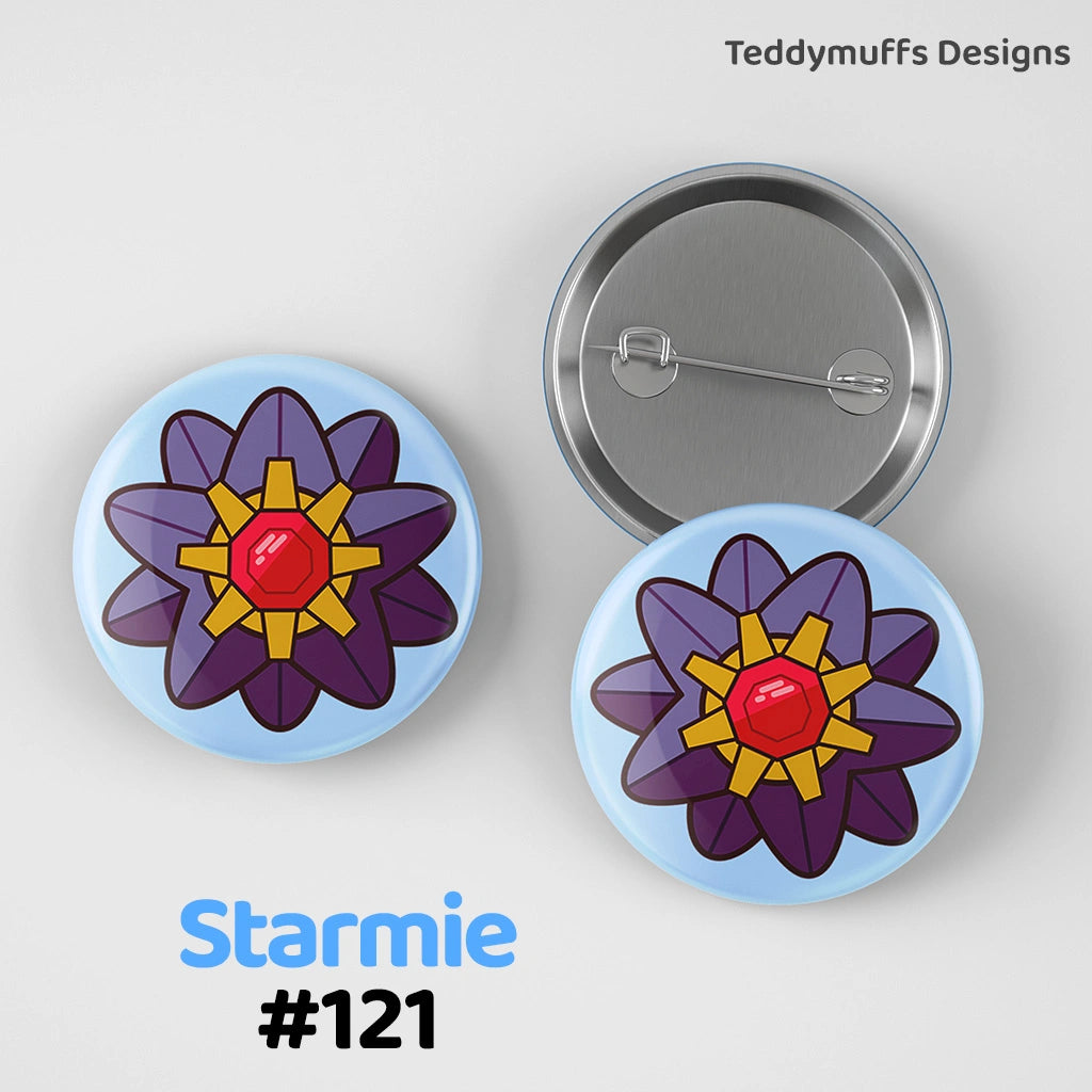 Starmie Button Pin