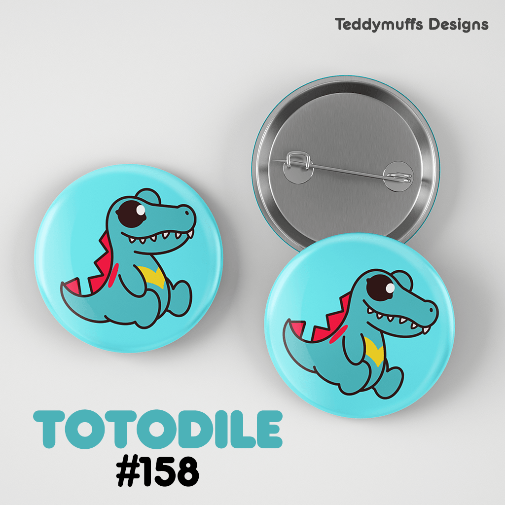Totodile Button Pin - Teddymuffs Designs