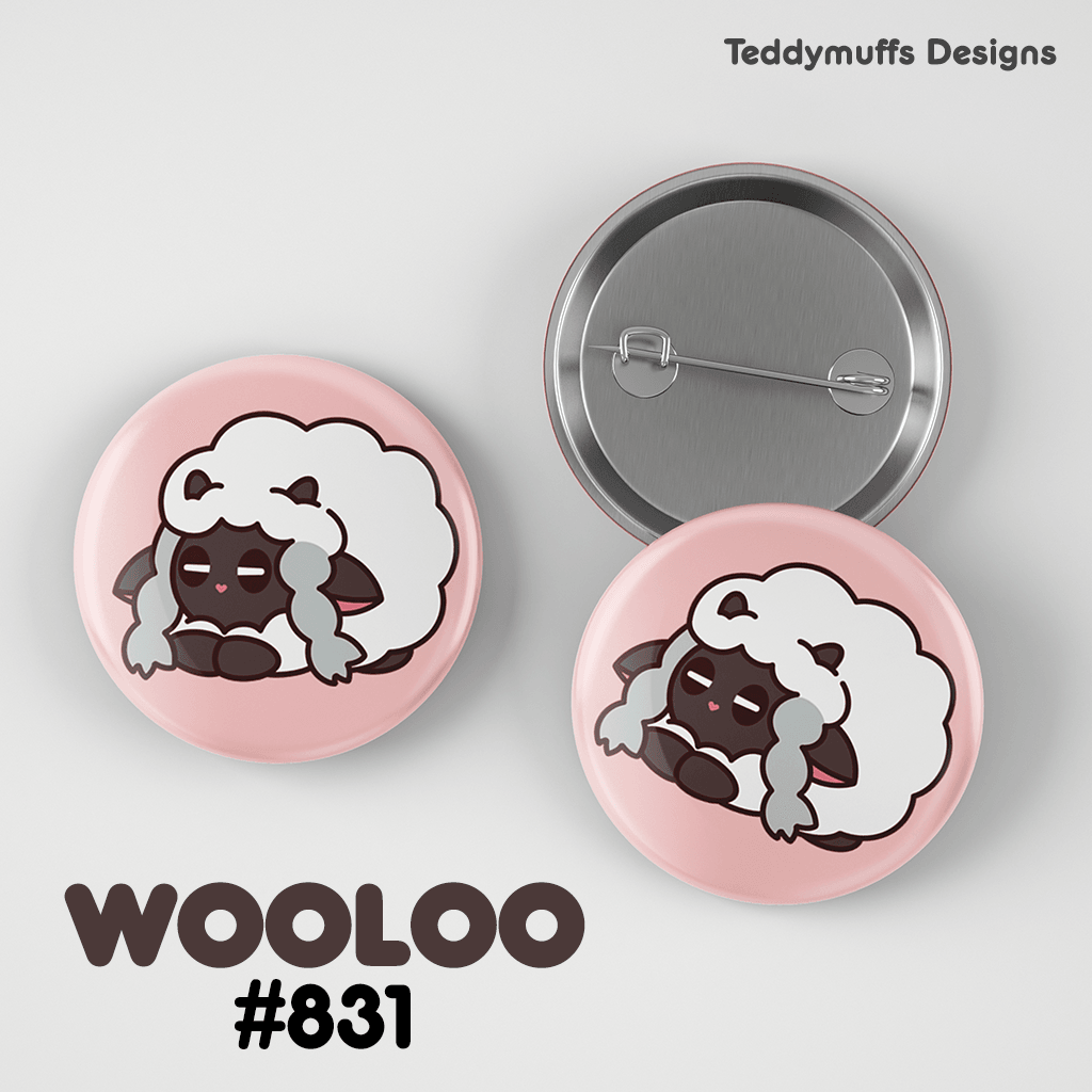 Wooloo Button Pin - Teddymuffs Designs