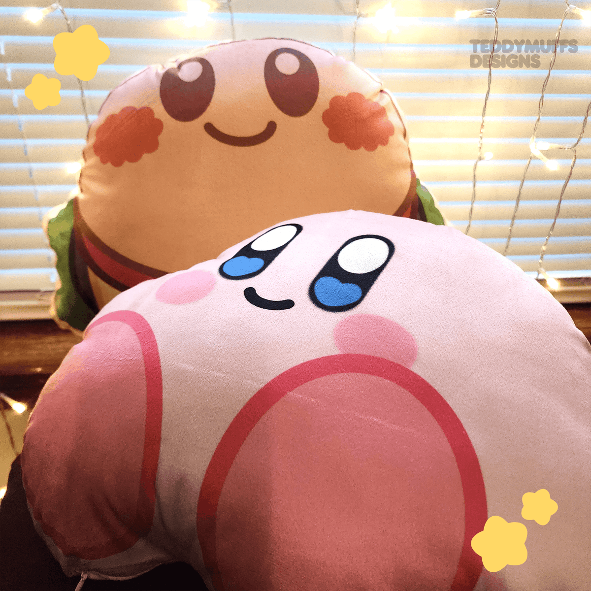 Kirby Burger Pillow - Teddymuffs Designs