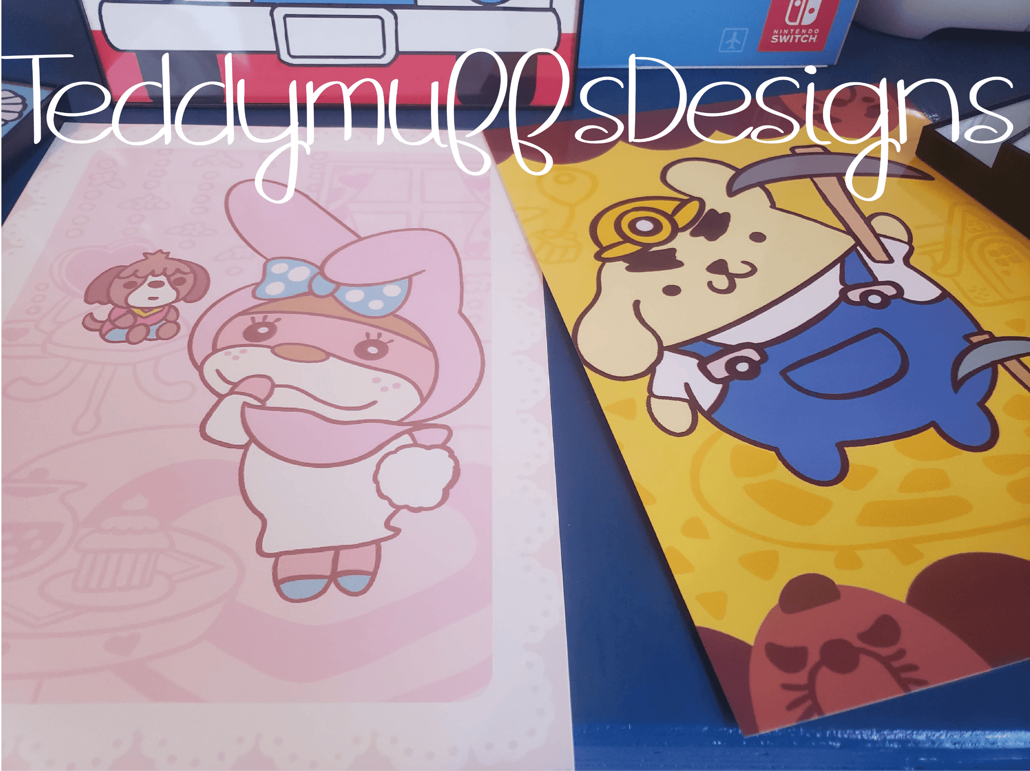 Sanrio x Animal Crossing Poster Teddymuffs Designs