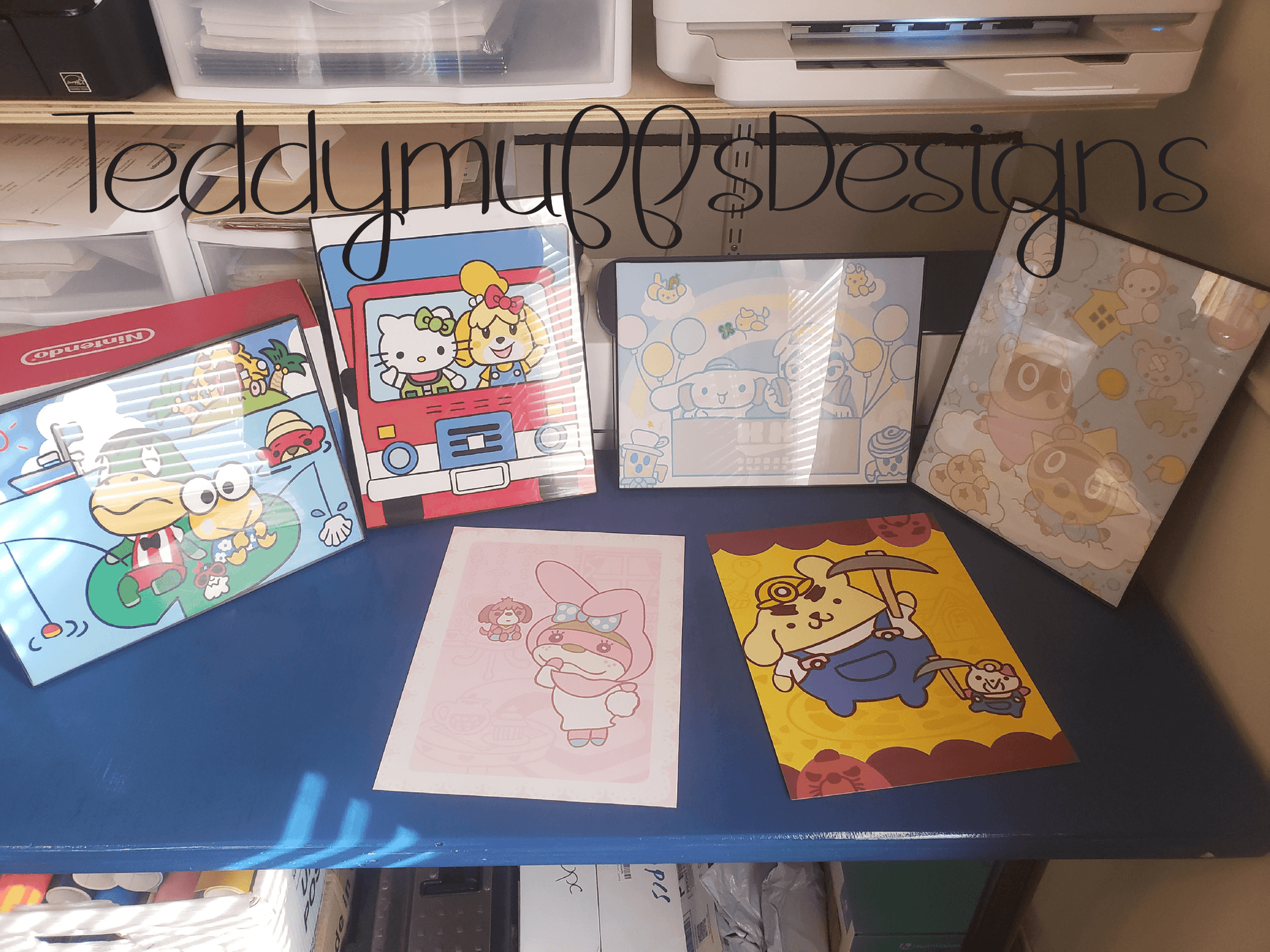 Sanrio x Animal Crossing Poster Teddymuffs Designs