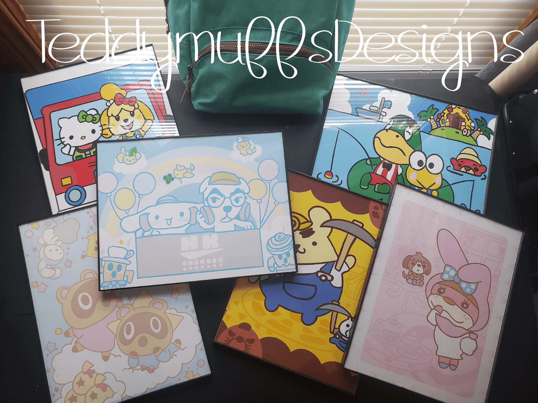Sanrio x Animal Crossing Poster Teddymuffs Designs
