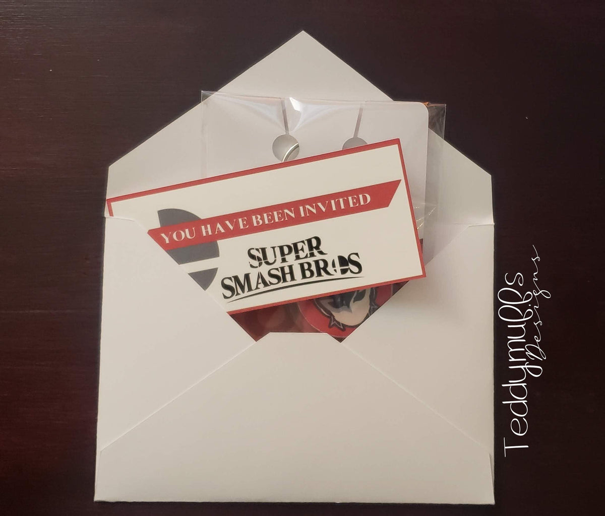 Invitation Envelope -- Super Smash Bros - Teddymuffs Designs