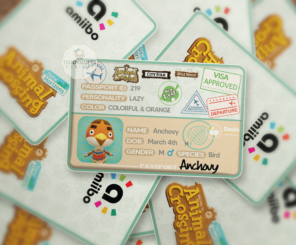 Anchovy Amiibo Card - Teddymuffs Designs