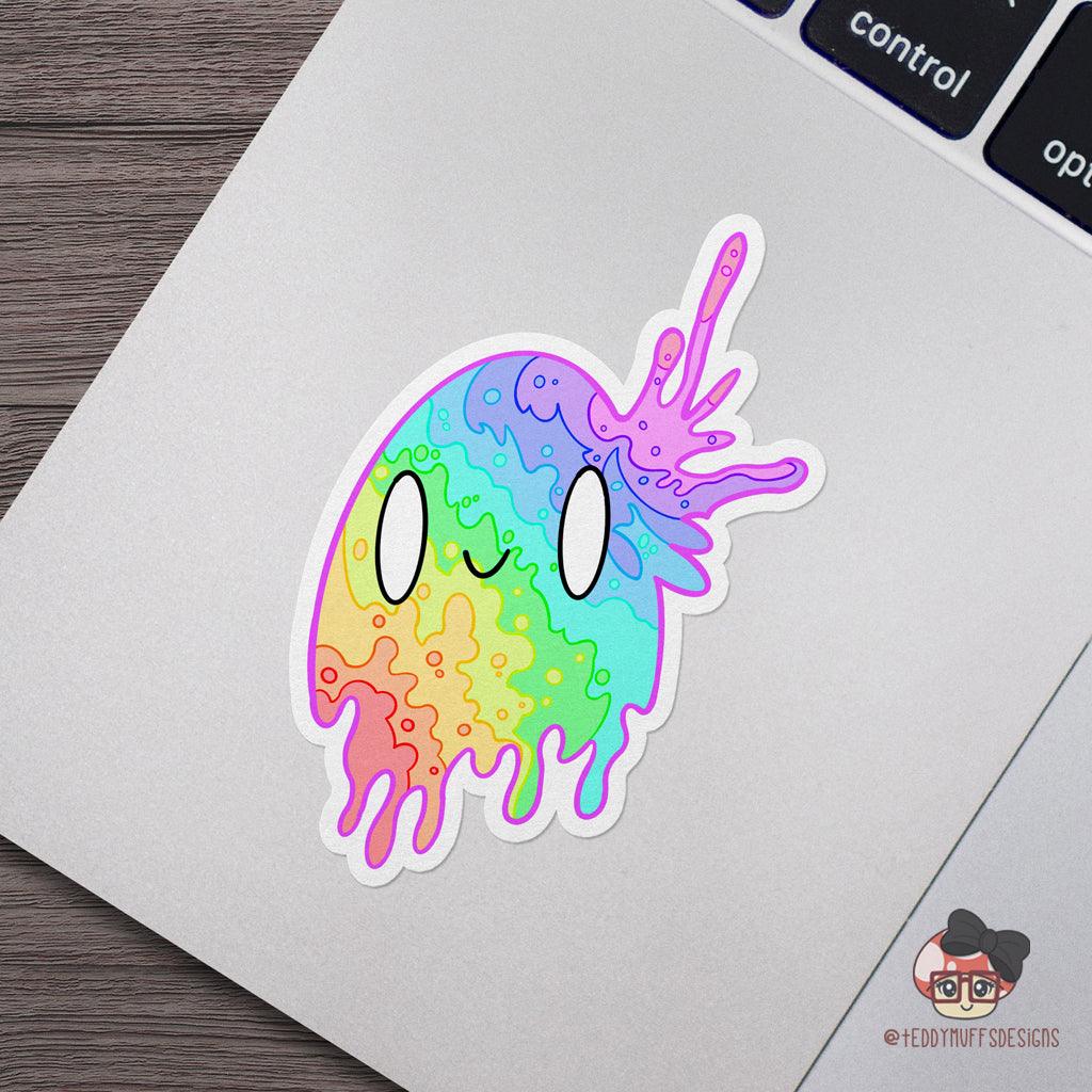 Rainbow Splat "Happy" Sticker - Teddymuffs Designs