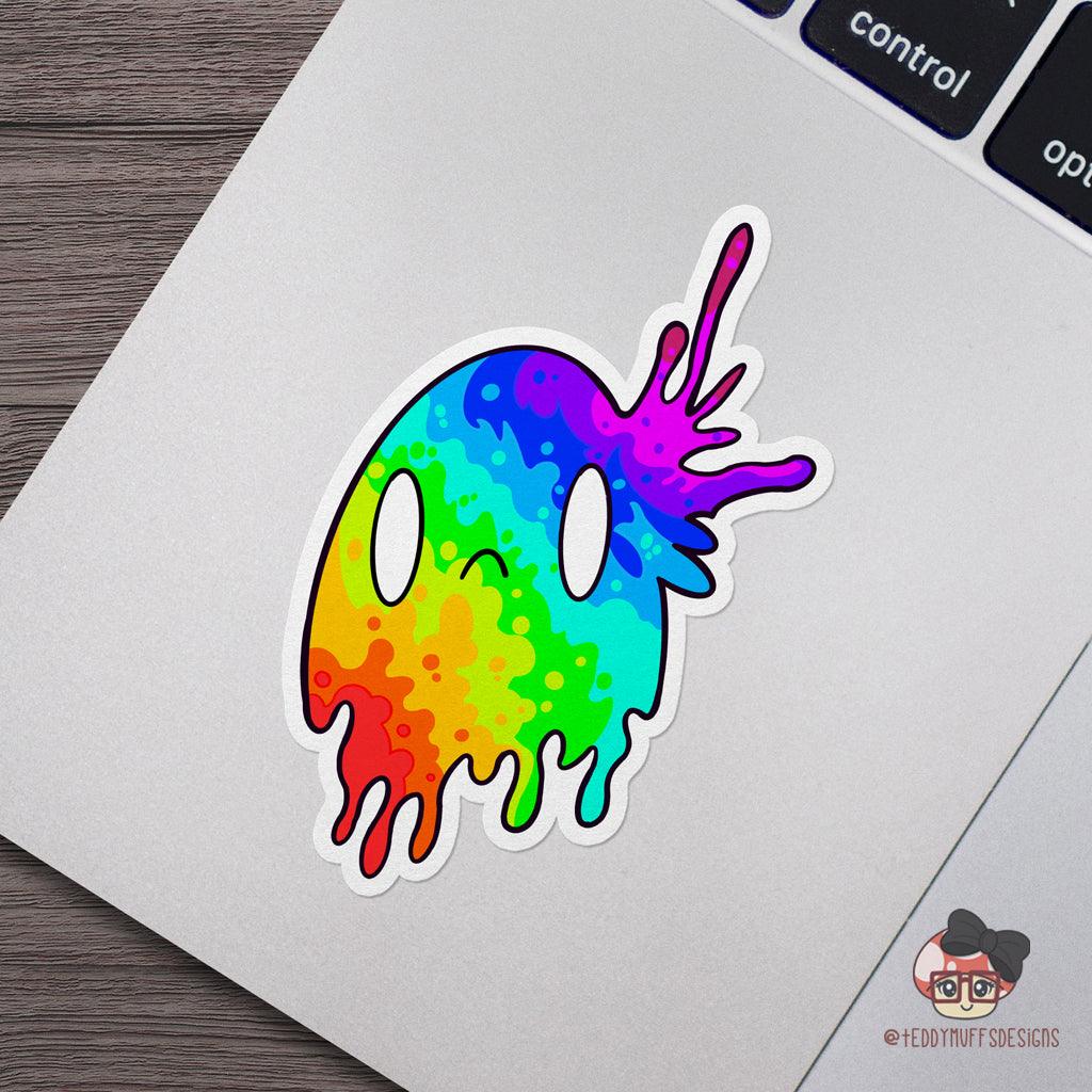 Rainbow Splat &quot;Sad&quot; Sticker - Teddymuffs Designs
