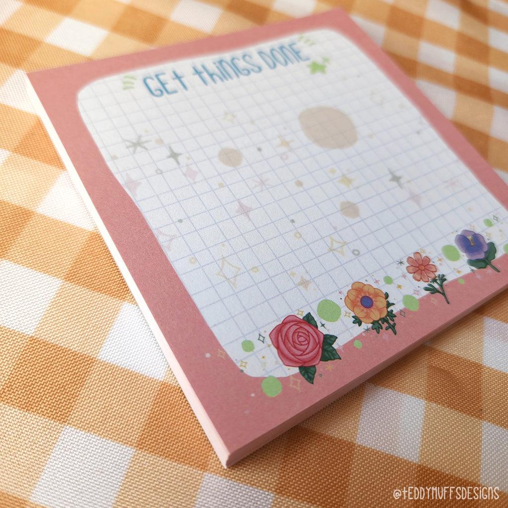 &quot;Get Things Done&quot; Flower Notepad - Teddymuffs Designs