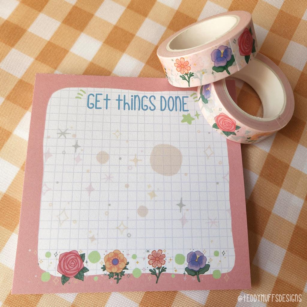 &quot;Get Things Done&quot; Flower Notepad - Teddymuffs Designs